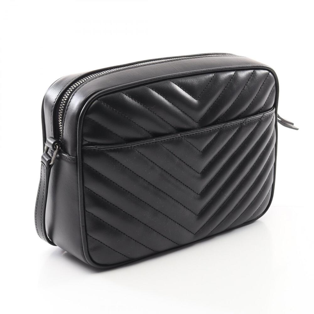 Saint Laurent LOU Monogram Camera Bag Shoulder Leather Black